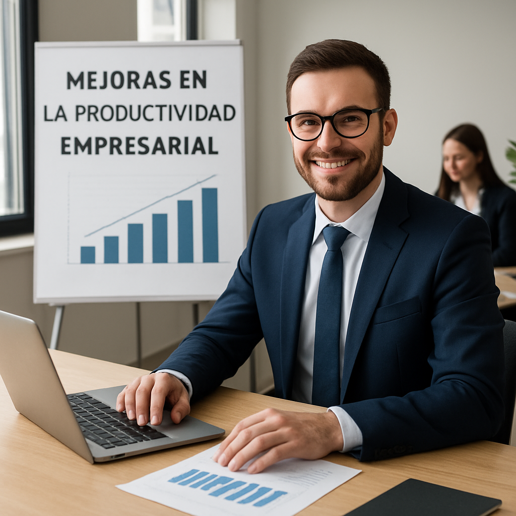 Equipo empresarial mejorando resultados